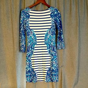 Lilly Pulitzer Blue and White Striped Dress